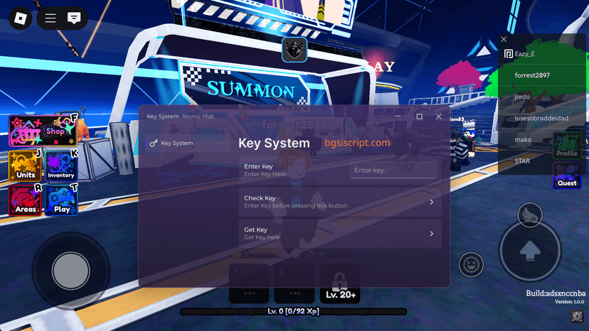 Aeonic Hub Script - Need Key BGSI Script show 1